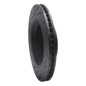 Jeep Liberty Brake Rotor (1) - Front Right - R1 Concepts - Drilled & Slotted - Black - `11-`12